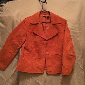 Orange leather jacket